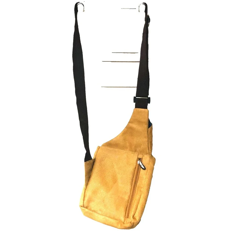 Travelon Messenger Shoulder Bag Crossbody Purse Anti Theft Tan‎ Suede Travel Mom